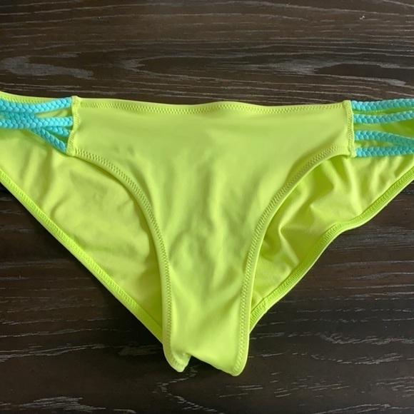 Lime green hipster bikini bottom braided sides L - Picture 12 of 12